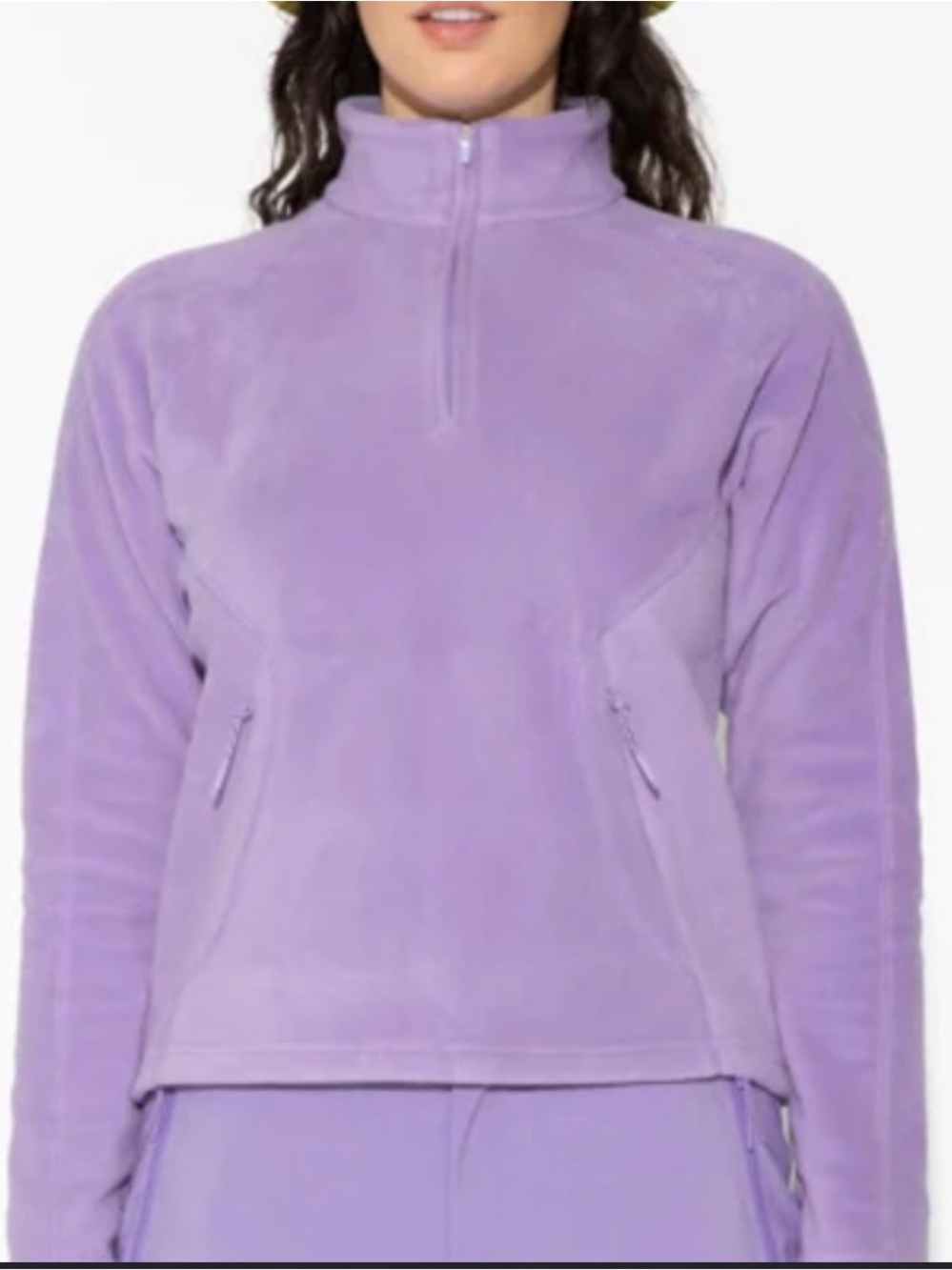 Women's Lavender Half-Zip Fleece Pullover Hoodie